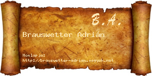 Brauswetter Adrián névjegykártya